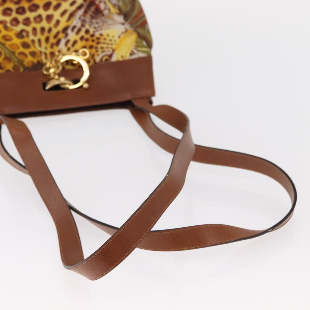 Salvatore Ferragamo Shoulder Bag Canvas Brown Gold Auth 151697 - Picture 7 of 16
